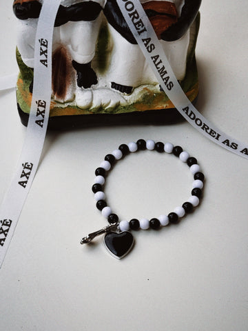 Pulseira Figa e Coração Pretos Velhos