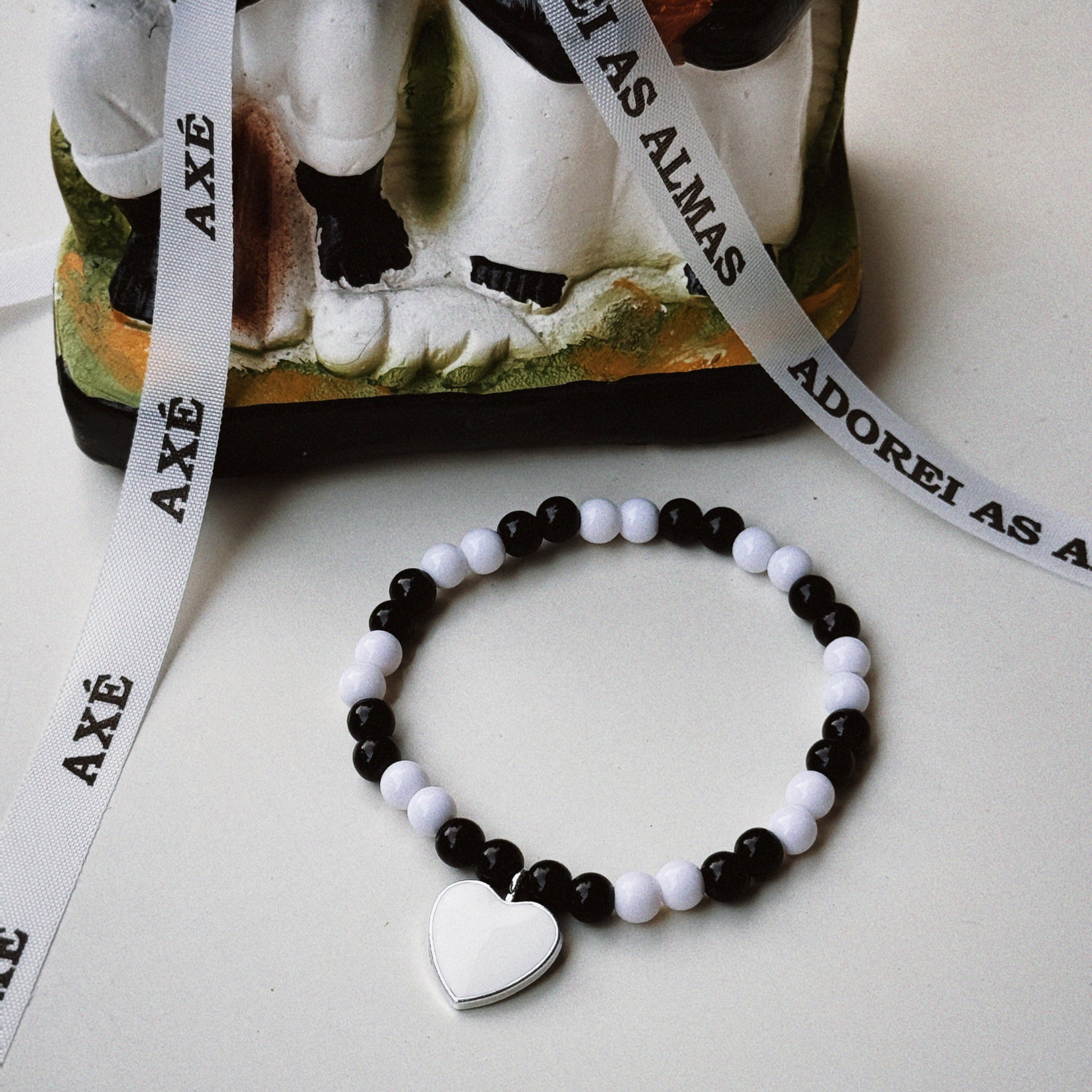 Pulseira Figa e Coração Branco Vovós